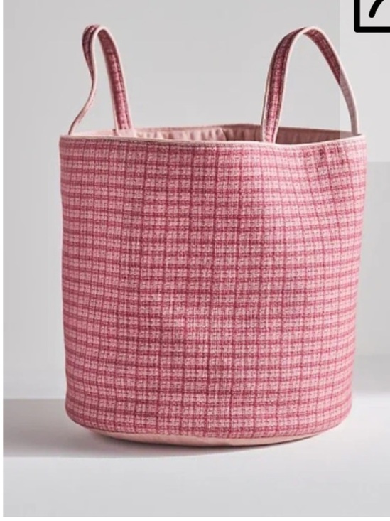 Anthropologie Handbags - Anthropologie Verity Cotton Basket Bag Dusty Rose Tweed Tote new with tag